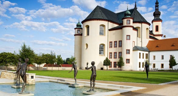 Photo of Piarist monastery with the church of Finding St. Cross in Litomysl, Czech Republic