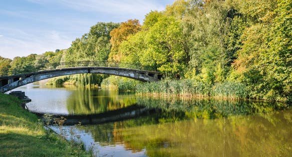 Kasprowicz Park in Szczecin. Landscape, Poland