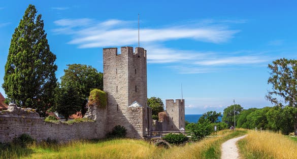 photo of City wall of Visby in Sweden.