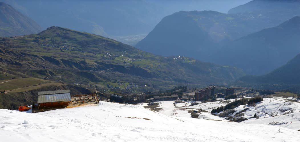 Partial view of Le Corbier and Fontcouverte from Plan Vernet, Villarembert