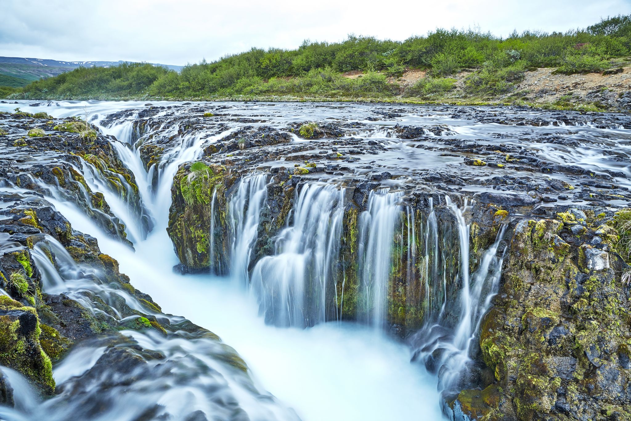 photo of detail of Bruarfoss waterfall in Iceland.