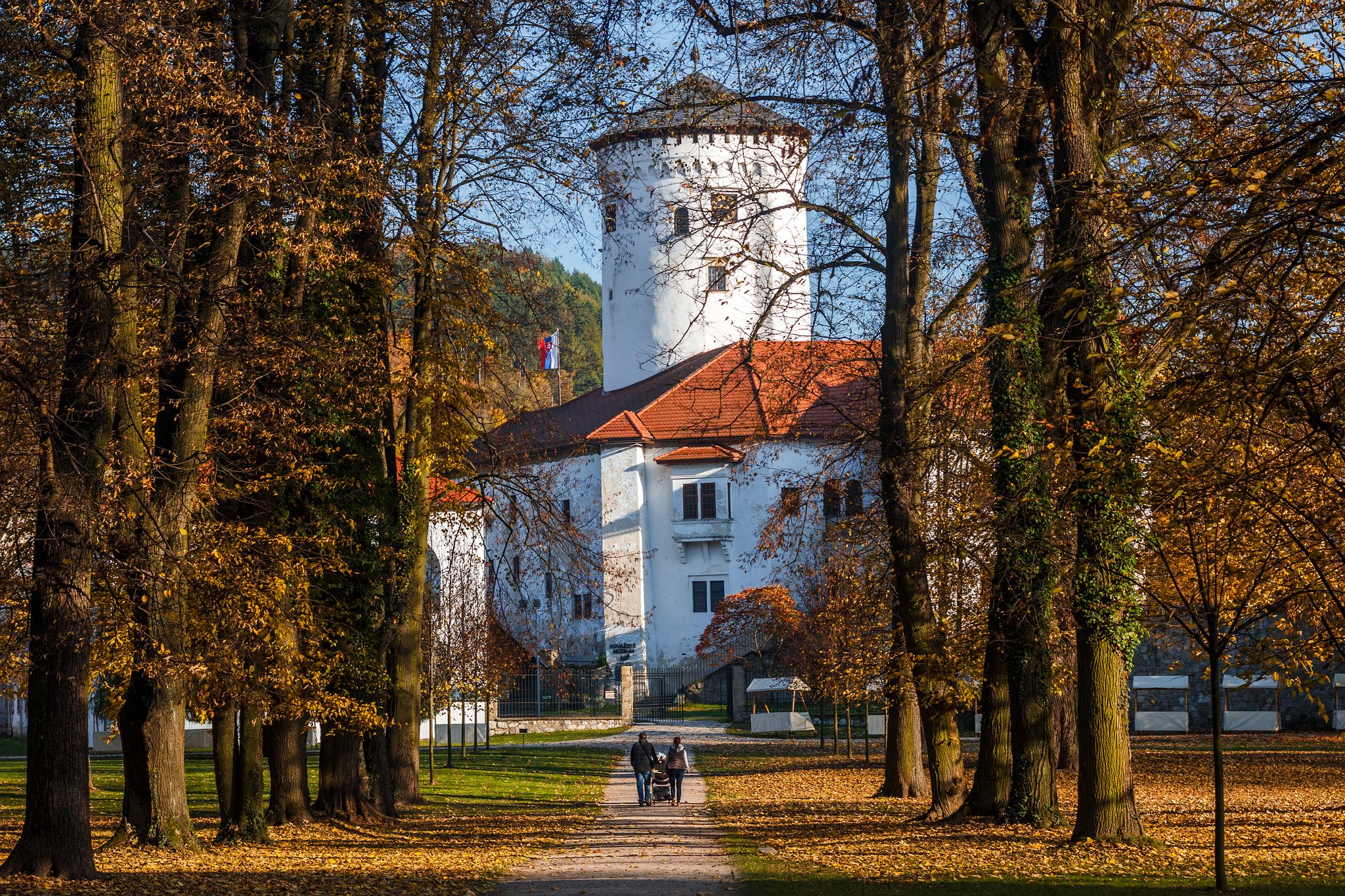 photo of view of Medieval castle Budatin with park near by Zilina, central Europe, Slovakia.