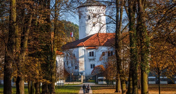 photo of view of Medieval castle Budatin with park near by Zilina, central Europe, Slovakia.