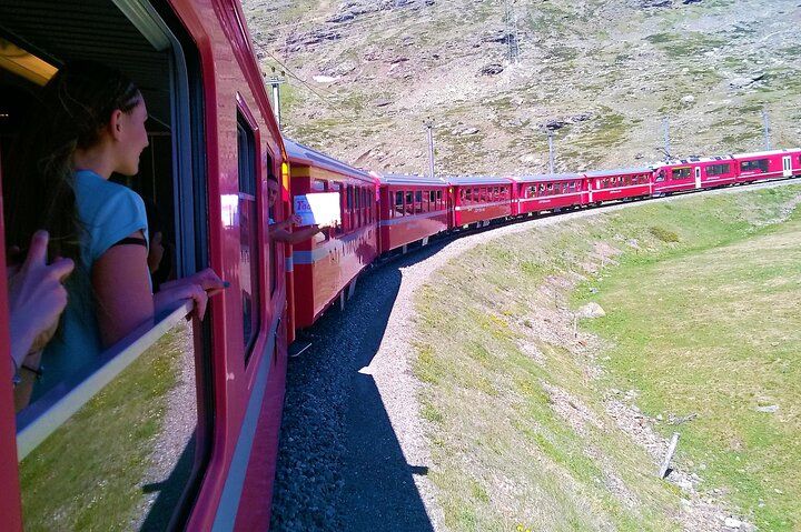 Bernina Red Train, Swiss Alps & St Moritz From Milan