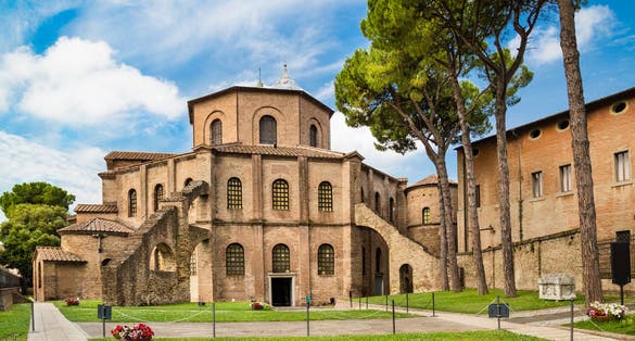 photo of view offamous Basilica di San Vitale, one of the most important examples of early Christian Byzantine art, Ravenna, Italy.