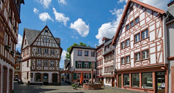 Arial view of the city Mainz,Germany.