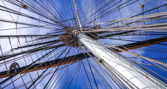 Photo of details of Cutty Sark, Greenwich, London, UK.
