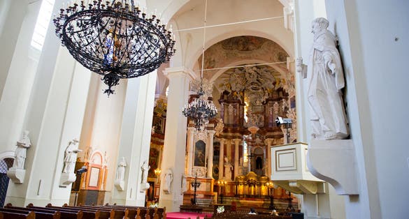 Vilnius University - St. John Church. The interior of St. John's Church in Vilnius. One of the most impressive baroque churches, located in Vilnius city.