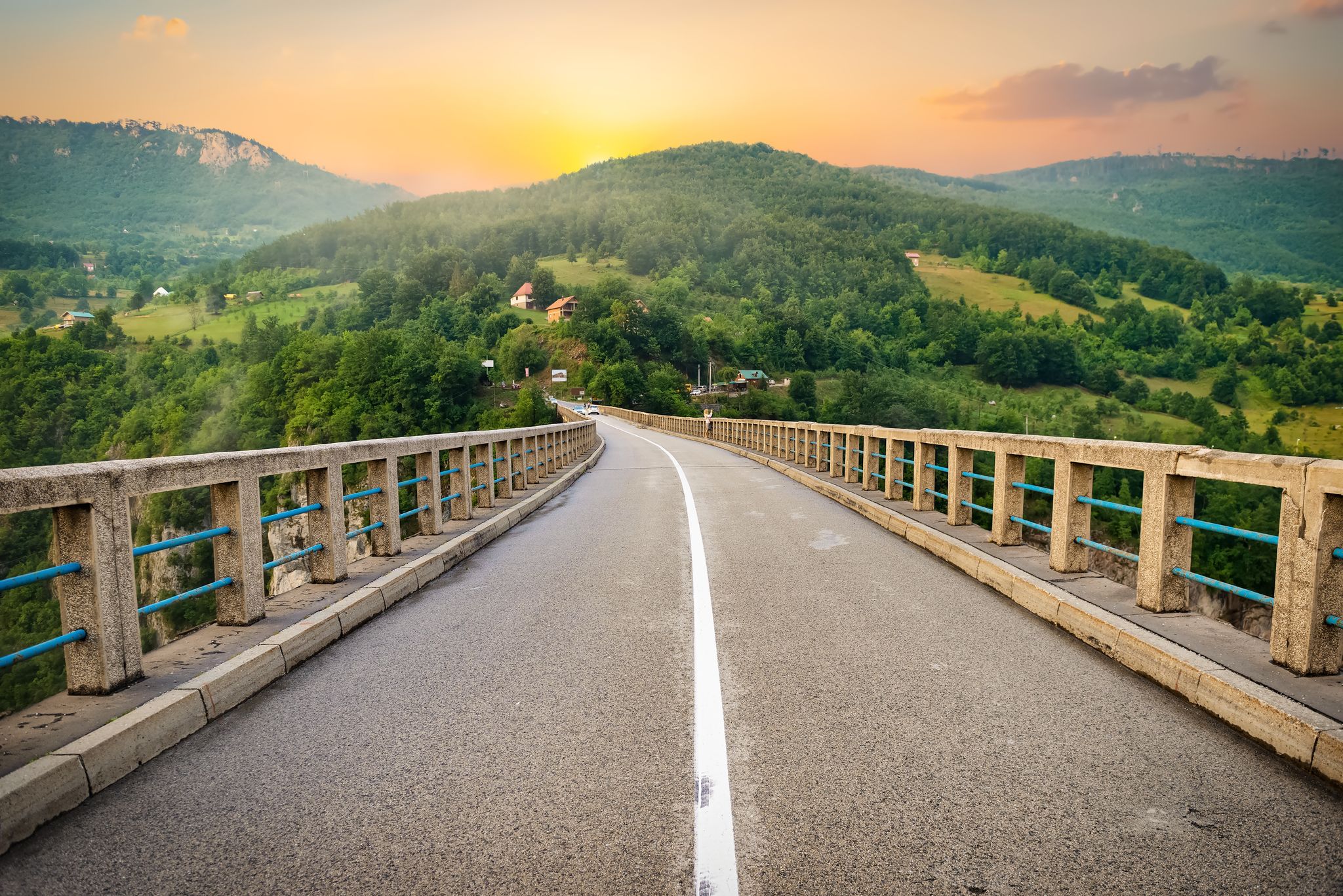Photo of Djurdjevica Tara Bridge is a concrete arch bridge over the Tara River in northern Montenegro. 365m long and the roadway stands 172 metres above the river.