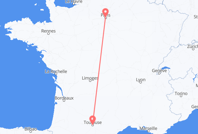 Toulouse to Paris