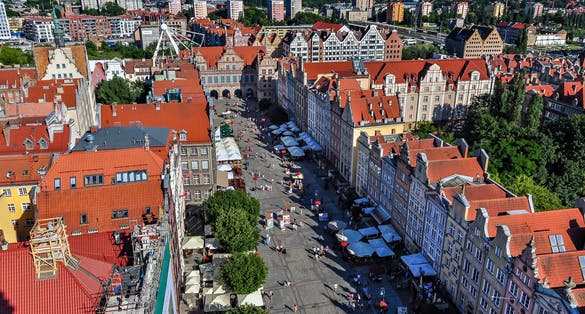The long market and Green Gate in Gdansk, Poland