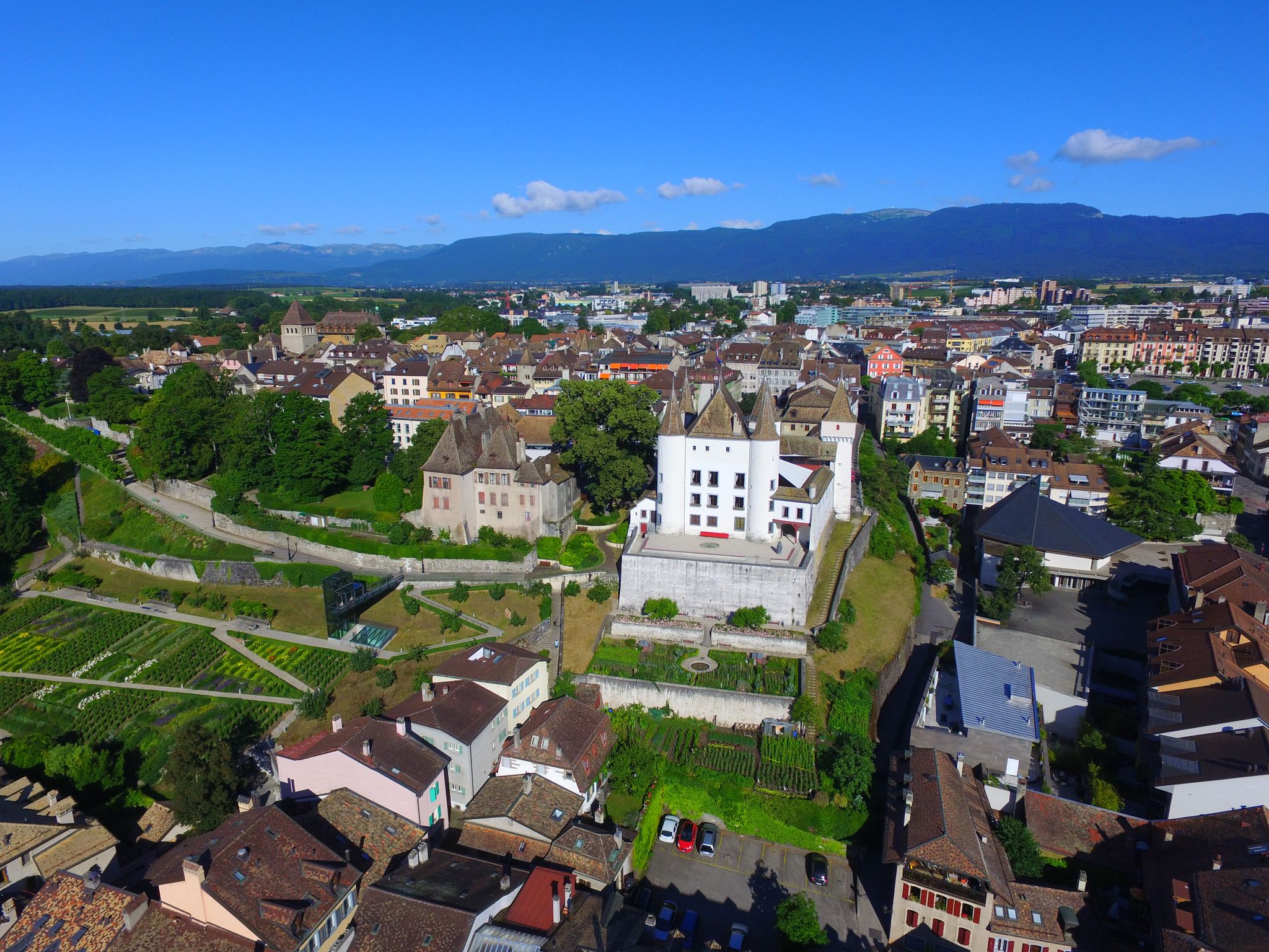 photo of aerial view of Nyon Castle in Geneva ,Switzerland.
