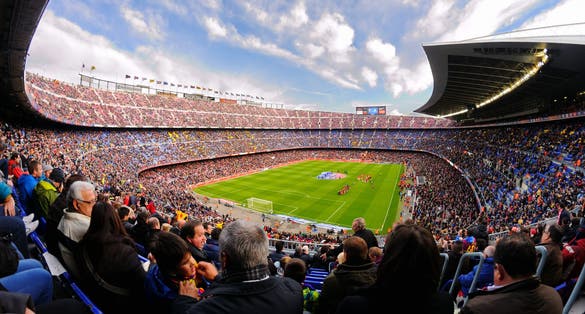 Photo of general view of the Camp Nou Stadium in the football match between Futbol Club Barcelona and Granada of the Spanish League in Barcelona, Spain.