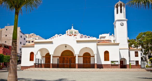 Virgen del Carmen Church at Los Cristianos, Tenerife, Spain.