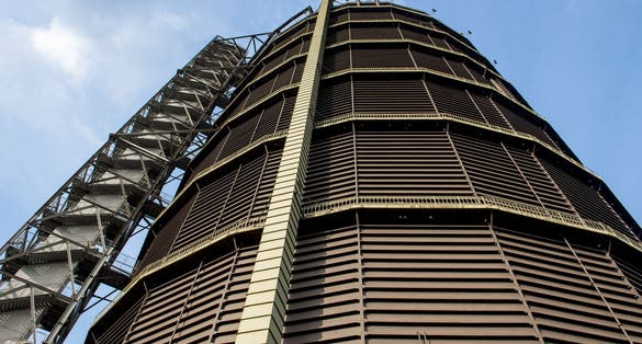 photo of Gasometer Oberhausen ,monument of industry in German .