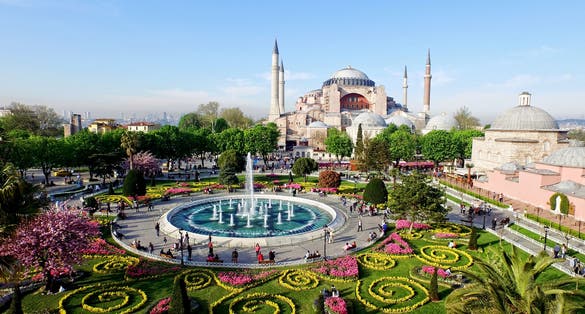 Photo of aerial view of Istanbul, Turkey.