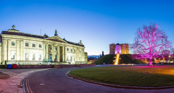 Photo of York Castle Museum in York at night, North Yorkshire, England.