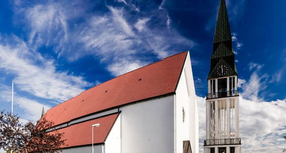 photo of view of Exterior view to facade of Molde Domkirke, Norway.