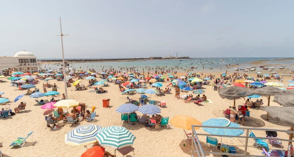 Cadiz (Andalusia), Spain. Streets of the old town with more than 30 degrees