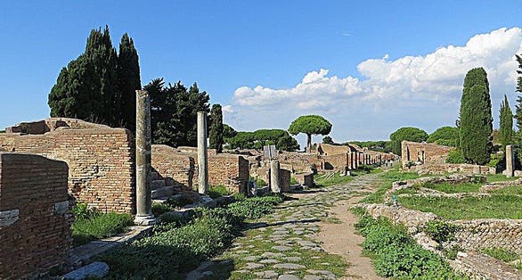 photo of view of Ostia Antica, Roma, Italy.