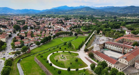 photo of view of Amazing aerial view of Lucca medieval town in Tuscany, Italy.