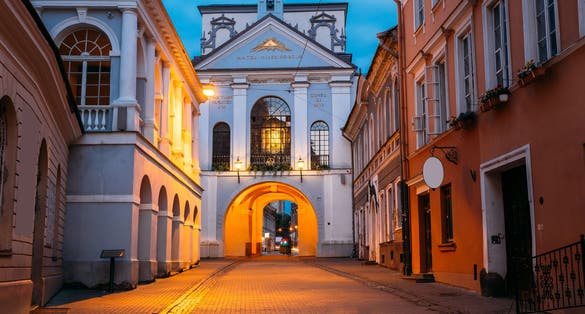 photo of vilnius, Lithuania. The gate of dawn, The religious, Historical and cultural monument, The only surviving gate of ancient city walls and the chapel with miraculous image of our lady of mercy.