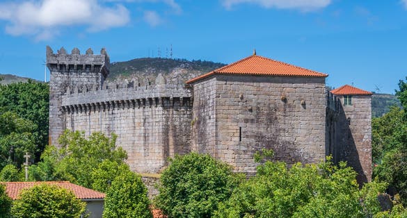 Photo of the castle of Vimianzo, also known as Torres de Martelo, is located at the entrance of the town of Vimianzo, La Coruña, Galicia.
