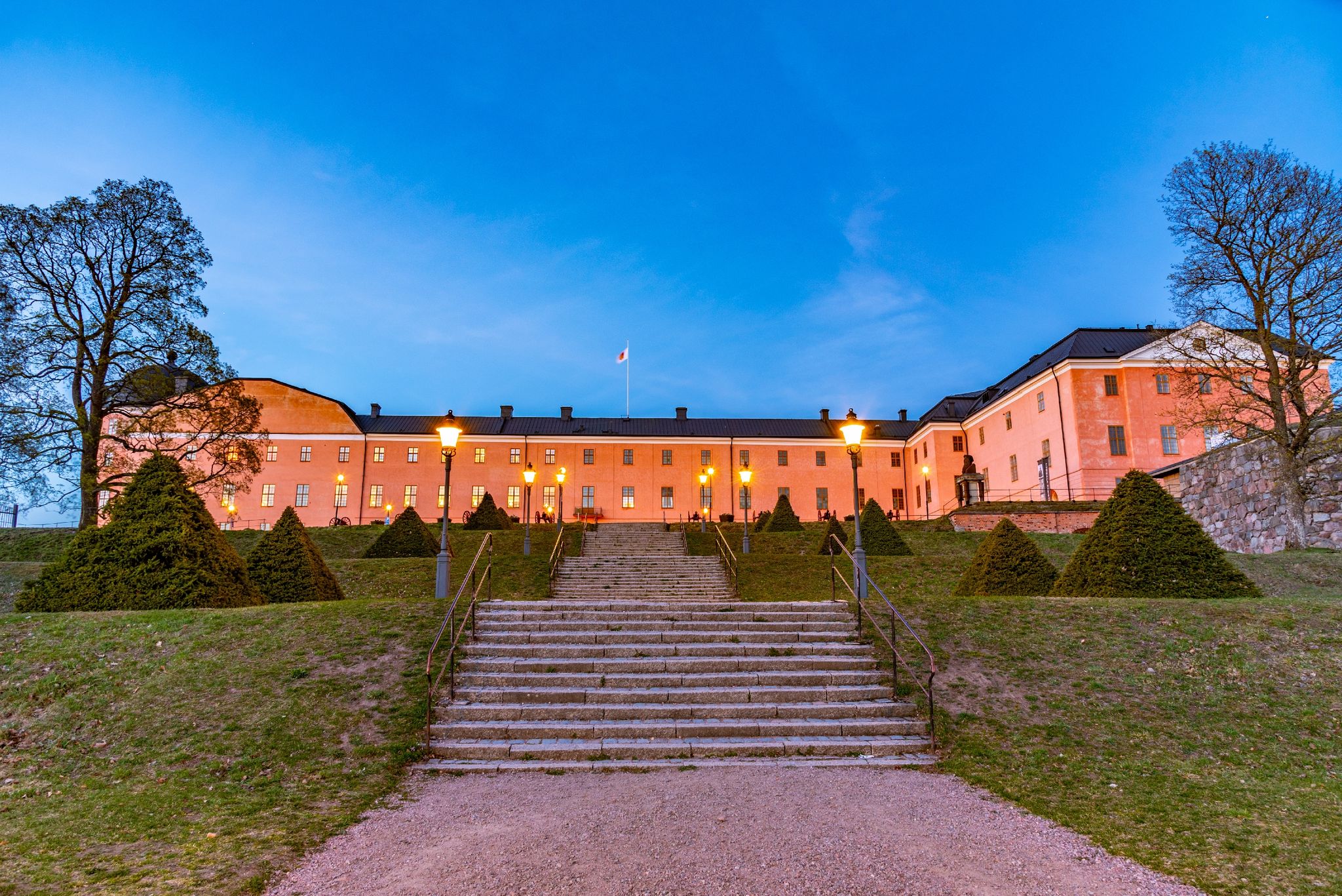 photo of sunset view of the Uppsala castle in Sweden.