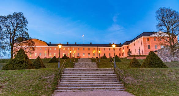 photo of sunset view of the Uppsala castle in Sweden.
