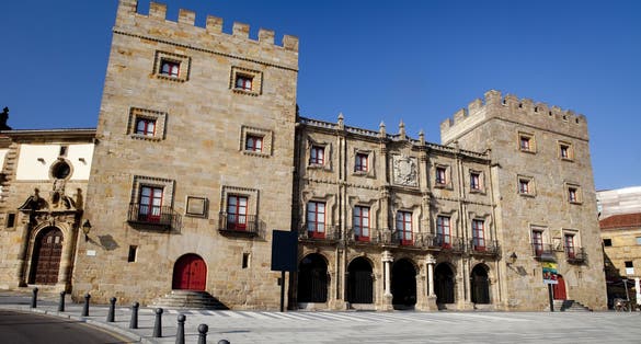 Photo of Front view of the Revillagigedo Palace. ItÃ¢Â?Â?s a XVII century building in GijÃ?Â³n, Asturias, North Spain. Revillagigedo Palace.