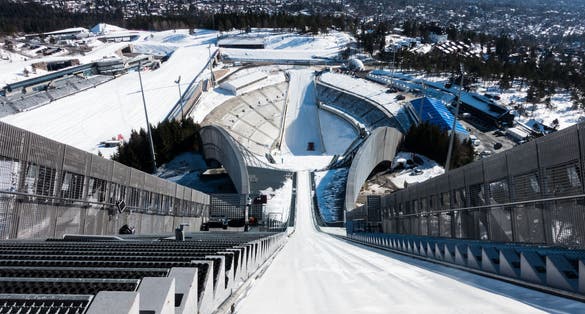 photo of ski jump in Oslo in Norway.