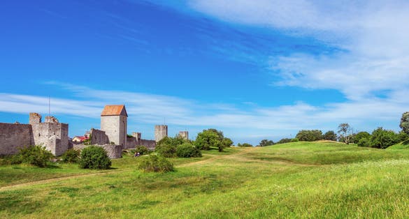 photo of Söderport of the defensive wall of Visby in Gotland in Sweden.