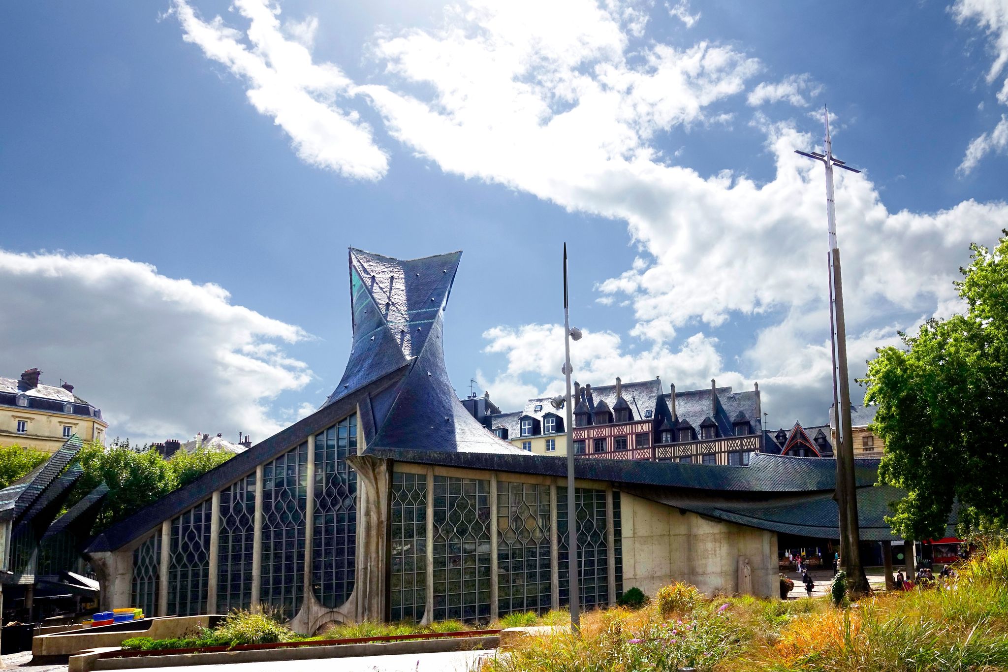 Photo of Church of St. Joan of Arc museum Rouen is a city on the River Seine in northern France. It is the prefecture of the region of Normandy and the department of Seine-Maritime.