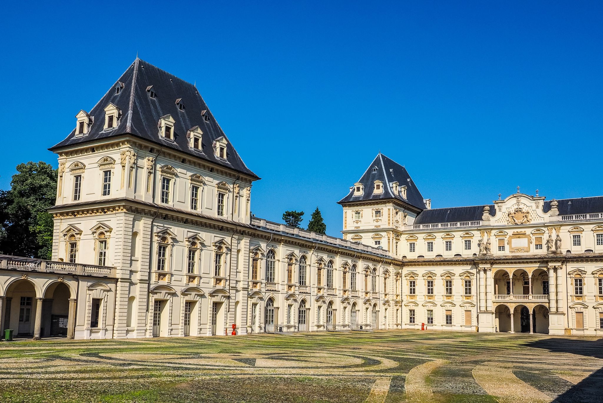 photo of Castello del Valentino baroque castle in Turin, Italy HDR .