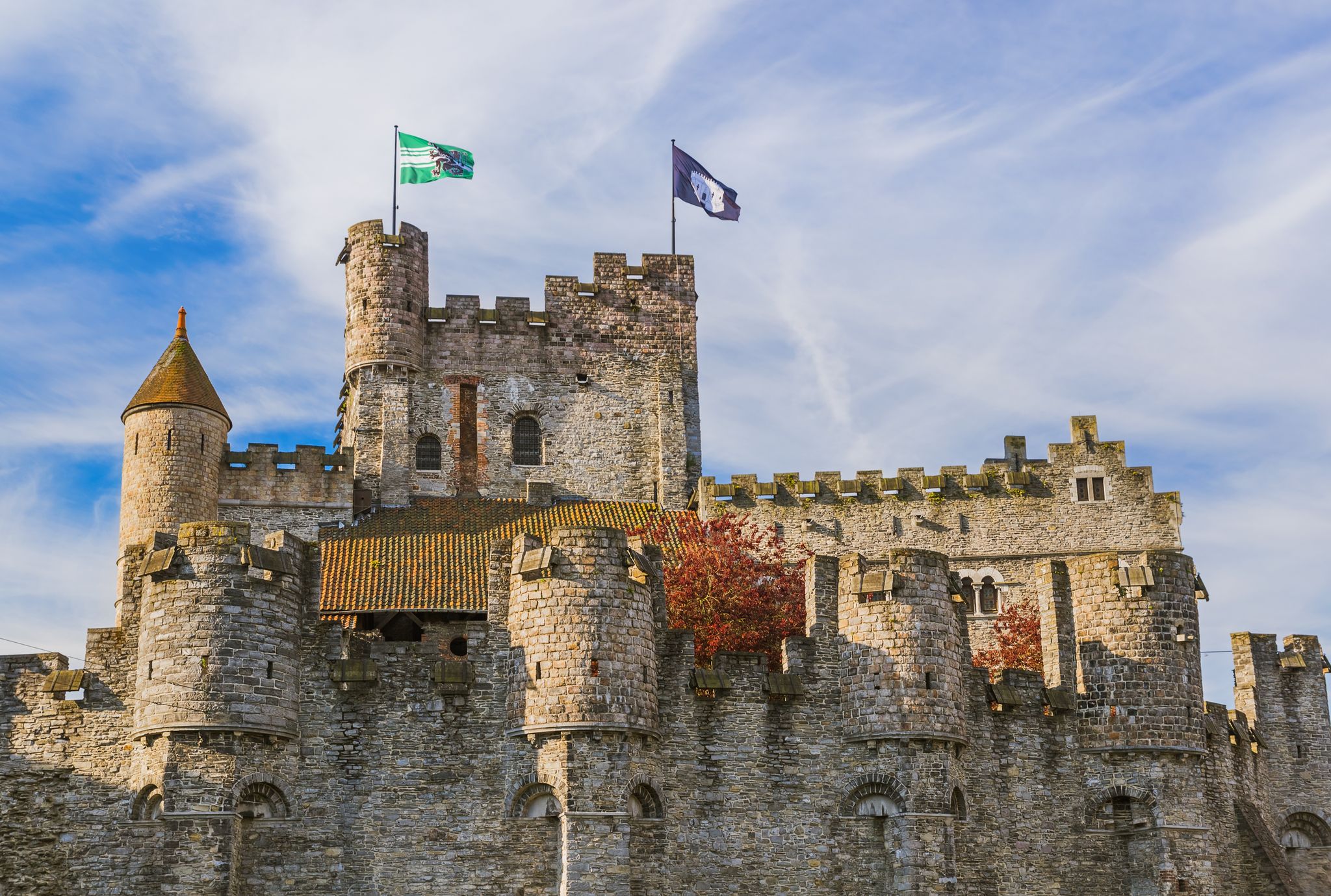Photo of background Gravensteen castle in Gent ,Belgium.