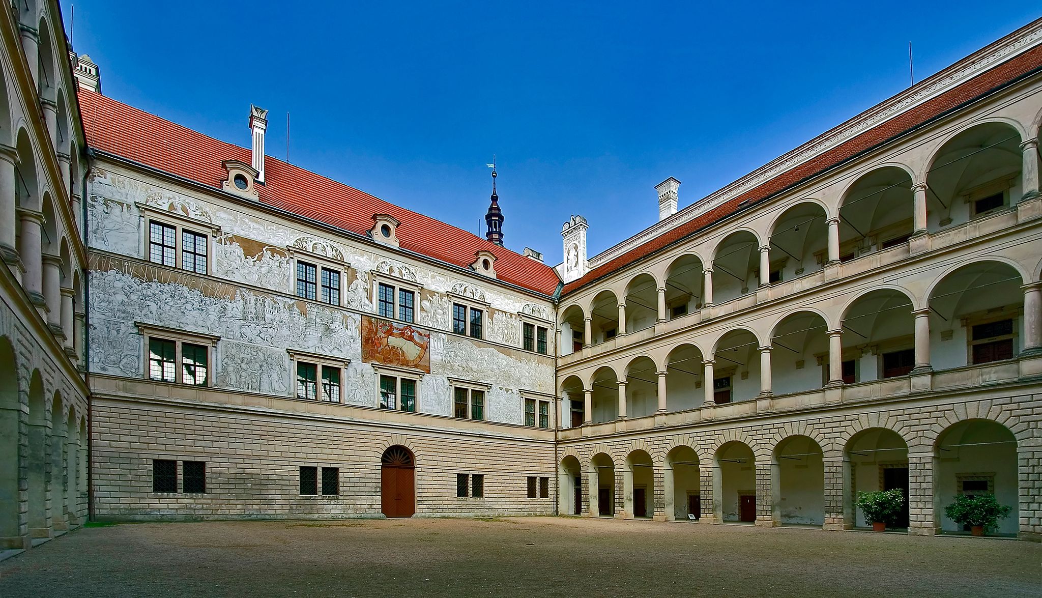 Photo of  court yard of Litomysl (Litomyšl) castle, Czech Republic.