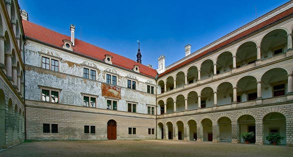 Photo of  court yard of Litomysl (Litomyšl) castle, Czech Republic.