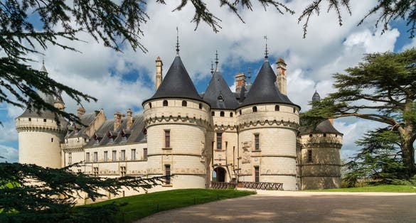 photo of view of View of the Chateau Chaumont-sur-Loire, a medieval castle on the banks of the Loire, between the towns of Amboise and Blois on a sunny summer day, Loir-et-Cher, France