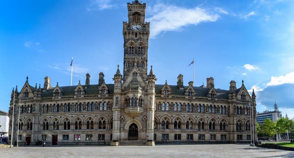 Bradford is in the Metropolitan Borough of the City of Bradford in West Yorkshire, England, in the foothills of the Pennines.