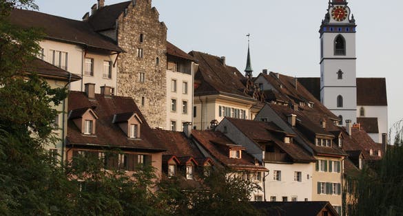 Photo of the old town of Aarau in central Switzerland.