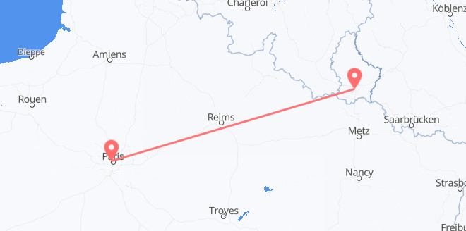 Luxemburg nach Frankreich