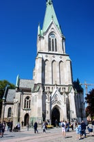Photo of aerial view of the city of Larvik in Norway.