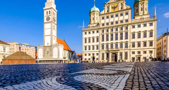 photo  of view of famous old town of Augsburg - bavaria - Germany.