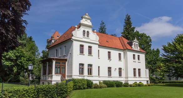 photo of view of Little castle in the historical center of Aurich, Germany.