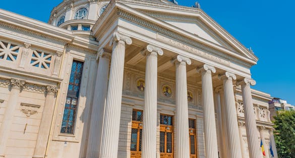 Photo of Romanian Atheneum, Bucharest landmark, Romania.