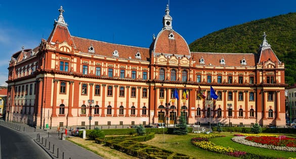 Central administration building of Brasov county, in Romania, XIXth century neobaroque architecture style.