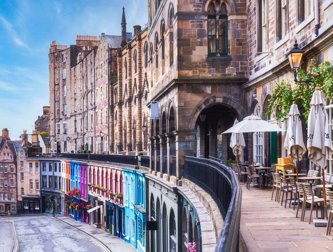 Colorful buildings in Victoria Street, Old Town Edinburgh, Scotland. .jpg