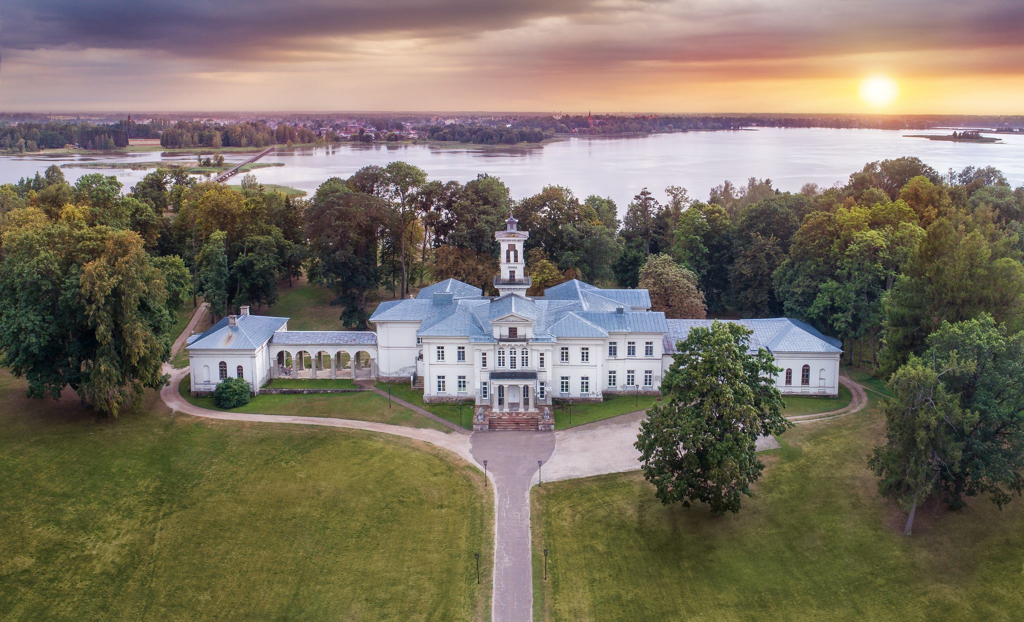 Astravas Manor House is one of the most expressive buildings of the 19th century. Romantic architecture homesteads in Lithuania. Birzai.