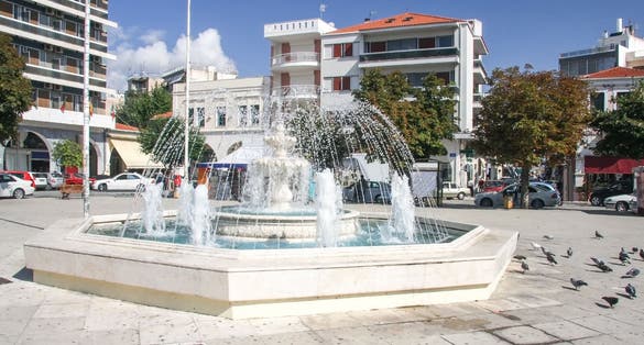 Photo of St. Basil's Square in the capital of the Peloponnese - Tripoli. Greece.