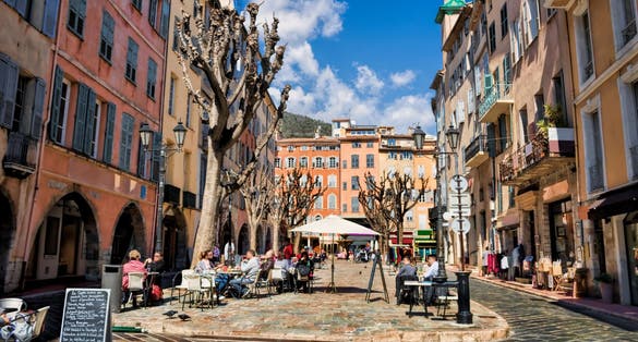 Idyllic market square in Grasse, France